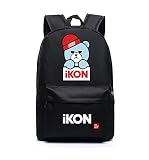 韓流グッズ IKON VIP B.I Bobby ファッション SHOW TIME 可愛 バッグ リュックサック (ブラック)