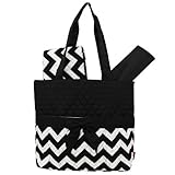 Chevron Print 3pcs Diaper Bag (Black) by Zebragogog [並行輸入品]