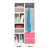 アルファタカバ 姫系チェスト&ハンガーラック キラキラ取っ手がついて使いやすい ジュノン80cm幅D型ピンク クリスタルピンク