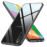 aiitiluo Galaxy A41 用の ケース クリア スリム tpu スマホケース SC-41A ギャラクシーa41 用の ケース 透明 薄型 耐衝撃 シリコン ストラップホール付き 軽量 人気 SCV48 用の カバー ブラック