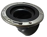 Canplas 113628SS 45-Degree ABS Discharge Closet Flange with Stainless Steel Ring, 4-Inch by 3-Inch [