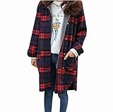 (マーシェル) Marshel マタニティ コート アウター レディース 秋 冬 チェック レッド XXL