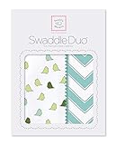 スワドルデザインズ おくるみ デュオ リトルチッキー&シェブロン ターコイズ 2枚セット SD-470TQ 【日本正規品】