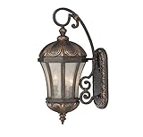 Savoy House 5-2500-306 Outdoor Sconce with Pale Cream Seeded Shades, Old Tuscan Finish [並行輸入品]
