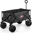 PICNIC TIME NFL サンフランシスコ・フォーティナイナーズ エリートエディション 折りたたみ式アドベンチャーワゴン 全地形対応ホイール付き