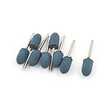 uxcell ゴム砥石 軸付砥石 研磨ビット　研削ヘッド　メタル製　シルバートーン 3mmシャンク径 10mmヘッダサイズ 8個入り