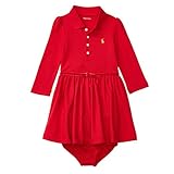 ラルフローレン ドレス ワンピース 12M レッド ブルマ付き 長袖 ベビー 女の子 子供服 [並行輸入品]