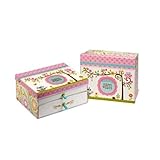 Happi by Dena Keepsake Box with Baby Book Compartment, Happi Baby Girl by Happi by Dena [並行輸入品]
