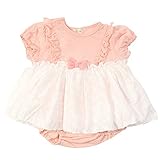 （キッズズー) kids zoo 柄込スカート付パターンメッシュオールカバーオール/ロンパース/出産祝い/女の子 80 ピンク