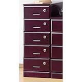 全段鍵付きシークレットチェスト 【5段】 木製(桐) 隠しキャスター付き 幅30cm×奥行39.5cm