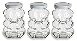 Nakpunar 9 ozガラスBear Jars with Lids for Honey、キャンディー、貯金箱 ホワイト GJR BRCL 0900 01-3WH