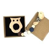Amyster Wood Pacifier Clip Pendant Nature Wooden Teething Chewable Safe Holder Infant Gift Unisex Te