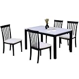 ダイニング5点セット ダイニングセット 4人用 ダイニング ホワイト 白 無垢材 5点セット 木製 【 テーブル + チェア 4脚】ASA-013