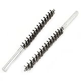 uxcell スチールワイヤーチューブブラシ　ステンレス鋼線管クリーニングブラシ　長さ15cm 12mm径　2本