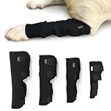 犬 脚 ブレース 犬用サポーター 前足 後ろ足 犬の足プロテクター 犬骨折治療 関節プロテクター 傷舐め防止 傷口介護 怪我防止 小型犬 中型 大型犬 術後ウェア ペット用サポーター 足の保護 調節可能 柔軟 耐衝撃 犬用リハビリ ケア用品 老犬介護 介護用品 (M,ブラック)