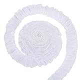 BENECREAT 約7.3m/8ヤード レーストリム ホワイト 幅40mm 波形レーストリム フリルレースリボン ポリエステルプリーツレーストリム 飾りレース DIY服 カーテン用 工芸品 手作り 結婚式 素材