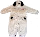 着ぐるみ きぐるみ ベビー服 カバーオール なりきり 仮装 変身 ボア製ベビー服 ディズニー オーバーオール アフガン 暖か つなぎ 防寒着 おくるみ 出産祝い ギフト フードつきベビー服 (白スヌー