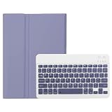 For LAVIE Tab T8 T0855/KAS/LAVIE Tab T8 TAB08/H05 ケース LAVIE Tab T8 T0855/KAS PC-T0855KAS/ TAB08/H05 キーボード 8.7インチ Pokaas タブレットケース ワイヤレスキーボードカバー スタンド機能 マグネット着脱式キーボードカバー Bluetoothキーボード 全面保護 (パープル)