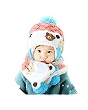 キュートなニット帽 ボア付き マフラーと帽子セット 耳あて付 帽子ベビー 綿 児童の帽子 可愛い帽子 秋冬の毛糸 耳あて 一体型 ボア 防寒性 ニットキャップ 新生児 赤ちゃん 全4色 子供帽子 幼児