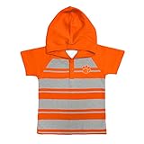 NCAA Clemson Tigers Toddler Boysラグビー半袖フード付きシャツ、サイズ4、オレンジ/ヘザー