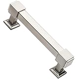 Southern Hills Brushed Nickel Drawer Pulls, 4 Inch Screw Spacing, (Pack of 5 Handles), Satin Nickel 