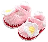 (ビグッド)Bigood 可愛い ベビーシューズ 子供用 軽量 ファーストシューズ ニット 赤ちゃん 靴 手編み 女の子 ルームシューズ 出産祝い 歩行靴 カジュアル フラワー 白