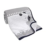 Lambs & Ivy署名モンタナブルー/グレー/ホワイトBearベロア/シェルパブランケット