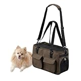 アイリスオーヤマ 犬 猫 キャリー 2WAY 安心リード 収納付 ブラウン 猫・超小型犬用 Sサイズ