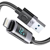 ORICO ライトニングケーブル USB-C 29W Lightning ケーブル Type-C LED表示 急速充電 iphone 充電ケーブル iPhone 13 12 11 Pro Max XS XR X 8 7 Plus AirPods Proなどに対応 (1m, 66W USB C to L)