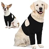 IECOii 犬用 リハビリ 関節プロテクター 調節可能 舐め防止 犬 サポーター 柔らかい 伸縮性 犬 前足 肘 けが 老犬介護 術後保護 関節保護 中型犬 ブラック M