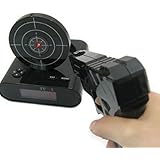 【 ピストル 型 目覚まし 時計 】 ガン アラーム クロック 録音 機能 搭載 デジタル 007 シューティング ゲーム SPY なりきり プレゼント インテリア MI-GUNCLO (ブラック)