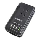 usb コンセント 急速充電 タップ usb付き 電源タップ QC3.0 急速 充電器 USB 4ポート コンセント 3口 Quick Charge 3.0 対応 Smart IC搭載 2a AC充電器 ケーブル巻きつけ収納 25cm 安全 軽量 コンパクト KYOHAYA CHARGE GEAR HYBRID 4U3C JKTP4U3CBK (ブラック)