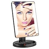 メイクアップミラータッチスクリーンおよび38 LEDライト – 180度フリー回転調節可能なLighted VanityミラーIncludeリムーバブル10 x拡大鏡ミラー – リビングルームバスルー