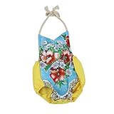 Lutents ベビー服 ホルターネックロンパース カバーオール プリント花柄 女の子 カジュアル 快適 着心地良い 歩行服 パジャマ 新生児 出産祝いプレゼント 可愛い オシャレ