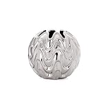 Torre & Tagus 1231-109001 Wavy Ball Vase, Small, Chrome [並行輸入品]