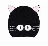 PANCY 子供 帽子 あったか ベビー キッズ ニット帽 耳付き おしゃれ 女の子 男の子 可愛い 黒猫 キャップ ファッション プレゼント ギフト 誕生日 出産祝い 防寒グッズ 防寒 秋 冬
