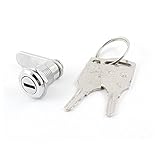 Hommy　カムロック　2鍵　錠　キー付き　引き出し錠　金属製　カップボード用　11.5mm直径　シルバートーン