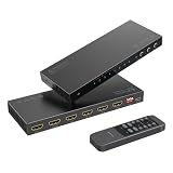 PORTTA 4K 60Hz HDMIマトリックス 4x2 4入力 2出力 スイッチスプリッター Toslink 3.5mmオーディオエクストラクター付き ARC 16種類のEDIDモード 4Kダウンスケール IRリモートサポート HDMI 2.0b HDCP 2.3/2.2 HDR 3D