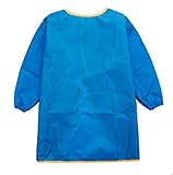 【SEBLES】 ベビー キッズ スモック カラフル エプロン 防水 幼稚園 め 2歳 ～ 6歳 全6色 サイズ S M L クロスセット (ブルー,M)