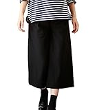 Angeliebe エンジェリーベ マタニティ 裏 フェルト タッチ ガウチョ パンツ 産前 産後 対応 妊婦服 ズボン ウエストゴム アジャスター調節可 S ～ M ブラック21550 215502