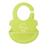 OFUN ベビービブ お食事エプロン 赤ちゃん よだれかけ 幼児用エプロン 防水 ソフト ベビー 速乾性　抗菌ビブ グリーン