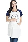 smallshowマタニティシャツ半袖授乳トップスwith discrete授乳アクセス US サイズ: S カラー: ブルー
