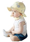 アップルスノー(applesnow) 赤ちゃんを日差しから守る ベビー 用 つば 付き ハット 水玉 丸洗い OK 男女 兼用 帽子 男の子 女の子 (イエロー)