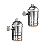 KINGSO 2パックe26 / e27ソリッド真鍮工業ライトソケットビンテージエジソンペンダントランプ銅ホルダーwithノブ KINGSOvvwish578