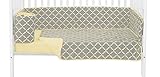 Baby Doll Bedding Lattice MinkyMini Crib/ Port-a-Crib Bedding Grey/Yellow [並行輸入品]