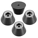 uxcell バンパーパッド ラバー製パッド ブラック D50x32xH30mm 4個入