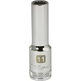 Dynamic Tools D015711 1/2 Drive 12 Point Metric Socket with 11mm Deep Length, Chrome Finish by Dynam