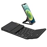 EWiN ワイヤレスキーボード 折り畳み 5.1 Bluetooth キーボード JIS日本語配列 フルサイズ ipad キーボードタッチパッド搭載 スマホ タブレット PCに対応 三つデバイス自由に切替え Windows/Mac/iOS/Android対応 静音防水超薄型(Black)