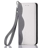 AQUOS sense9 スマホケース 手帳型 可愛い 押し型のねこ 強い磁石 ベルト無し カード収納 ストラップ付き レザー 多機能 スタンド機能 グレー