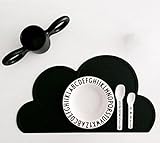 Kuke　曇の形　かわいい 2枚　子供用　水洗い　赤ちゃん　洗える　ベビー　シリコン　食事マット　ランチョンマット　キッズ エコ 耐熱 滑り止め